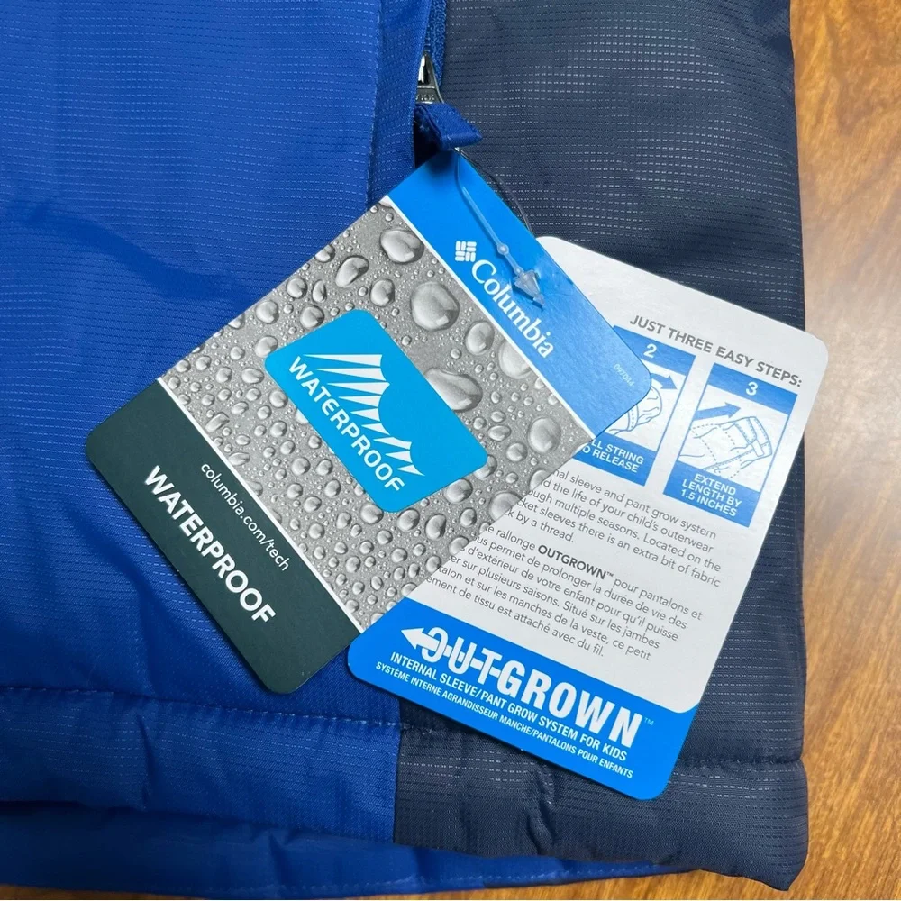 NWT Columbia Doug Firocious Blue Insulated Puffer Jacket size XS 6/7 Winter